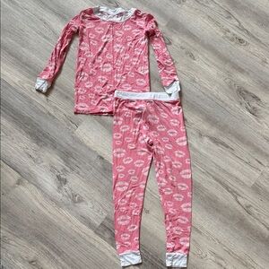 Little Sleepies Pink Pajama Set with Lip Design